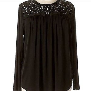 LACE detail long sleeve top